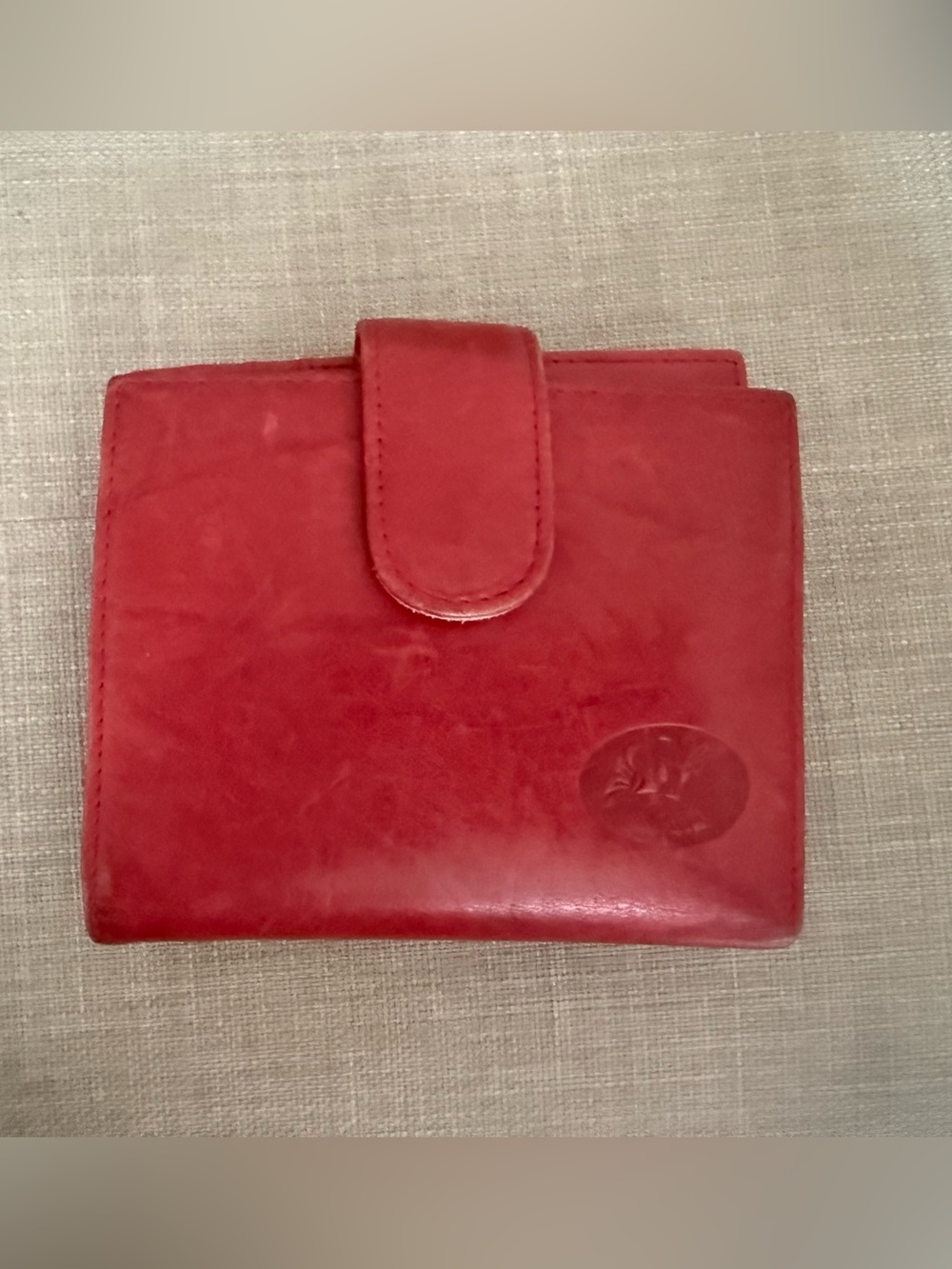 Red Leather Snap Wallet